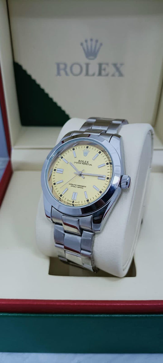 LATEST COLLECTION SILVER WITH CREAM DIAL WATCH ZR FACTORY