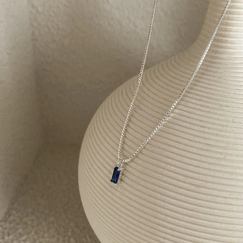 Design Advanced Sense Beautiful Square Blue Clavicle Chain