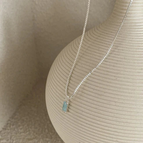 Design Advanced Sense Beautiful Square Blue Clavicle Chain