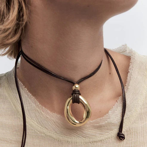 Irregular With Personality Circle Pendant Necklace Tether For Women