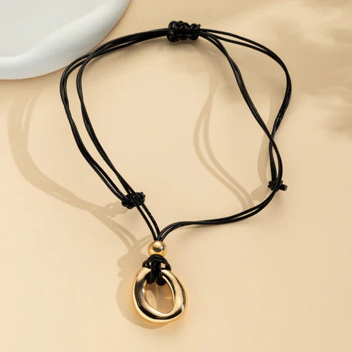 Irregular With Personality Circle Pendant Necklace Tether For Women