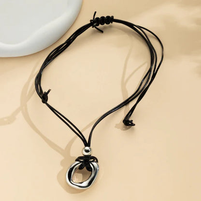 Irregular With Personality Circle Pendant Necklace Tether For Women