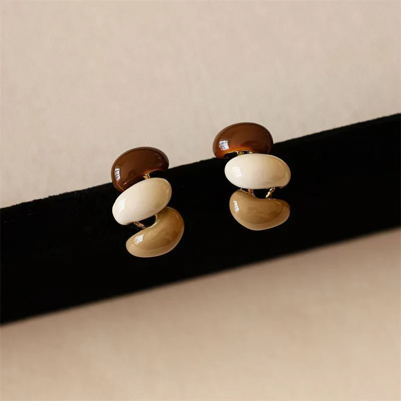 Stud Earrings Women's Design Sense Niche Drip Glazed