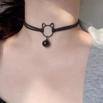 Sweet Cool Hot Girl Dark Cat Necklace Special-interest Design High Sense